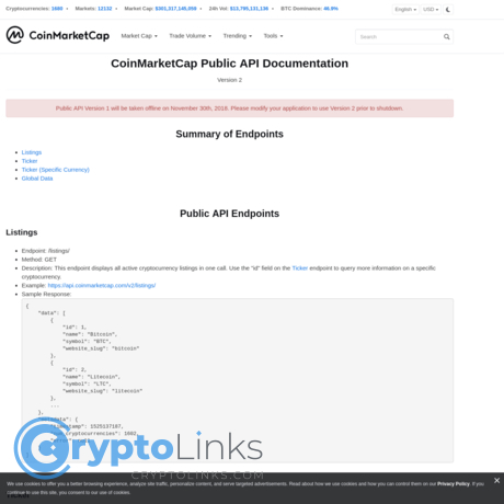 Coinmarketcap API