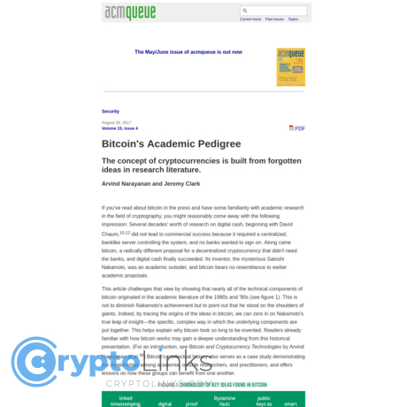 Bitcoin's Academic Pedigree